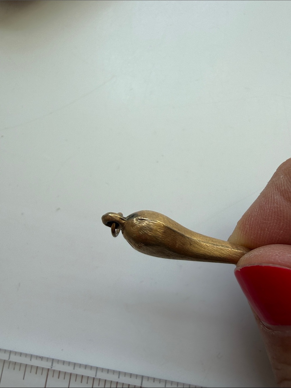 Scrap 14k gold textured horn pendant - Picture 5 of 5